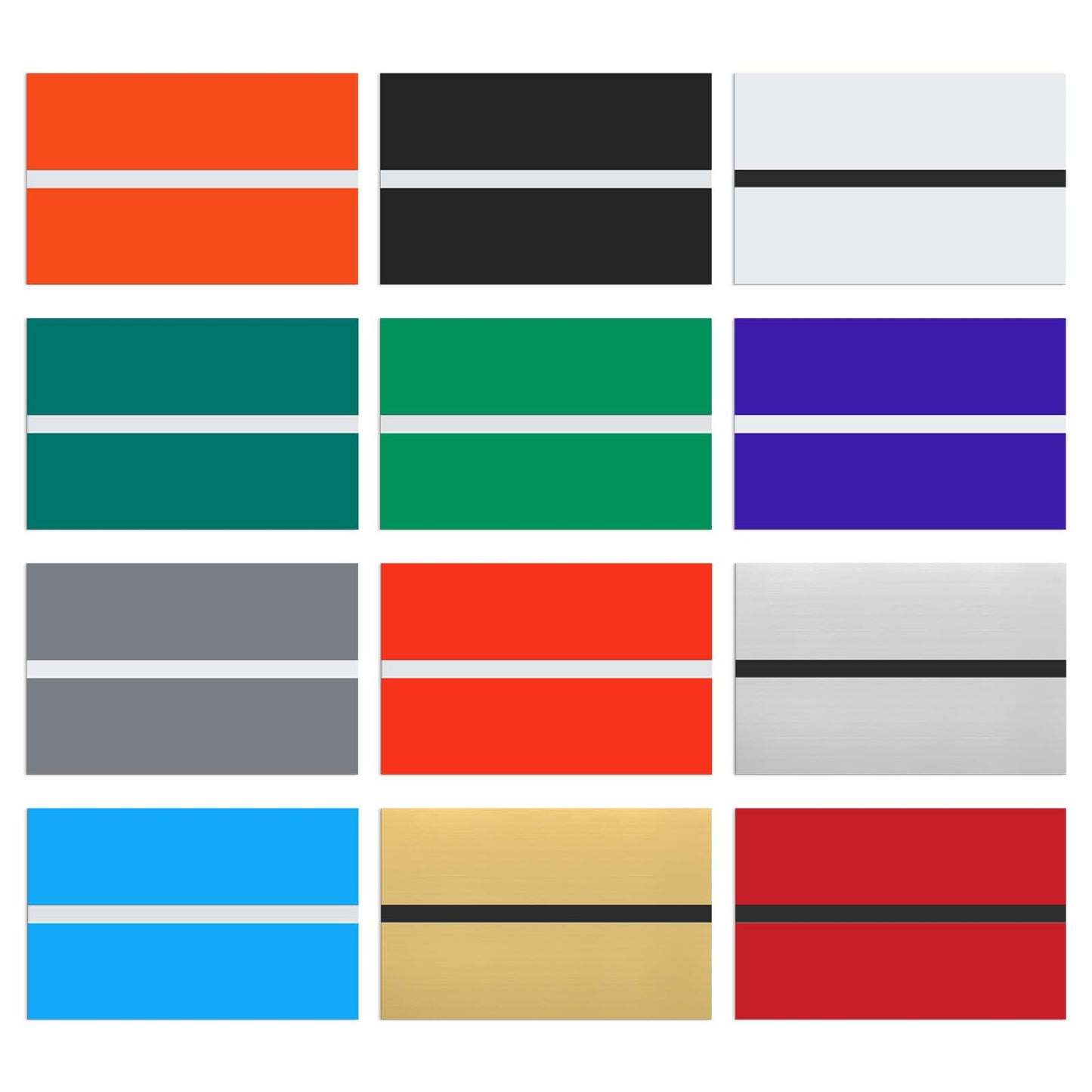 M METERXITY 12-Pack Double Color Laser Engraving Blanks 7x11 Inch,1.3mm Thick ABS Plastic Sheet Engraved Material for Name Plate/Yard Signs/Laser Cutting/DIY Carving/Craft[12-Color]