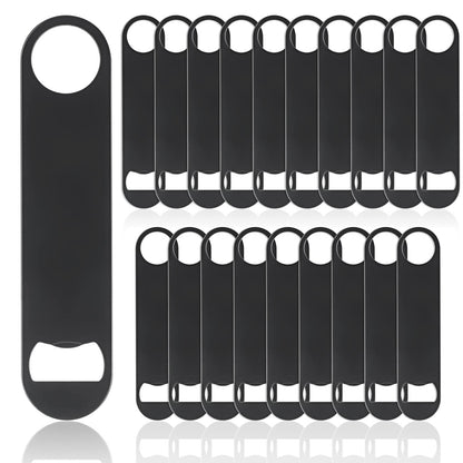 QTLCOHD 20 Pack Flat Bottle Opener 7 Inch Stainless Steel Bottle Openers Bulk Black Beer Bottle Opener Bartender for Kitchen Bar or Restaurant