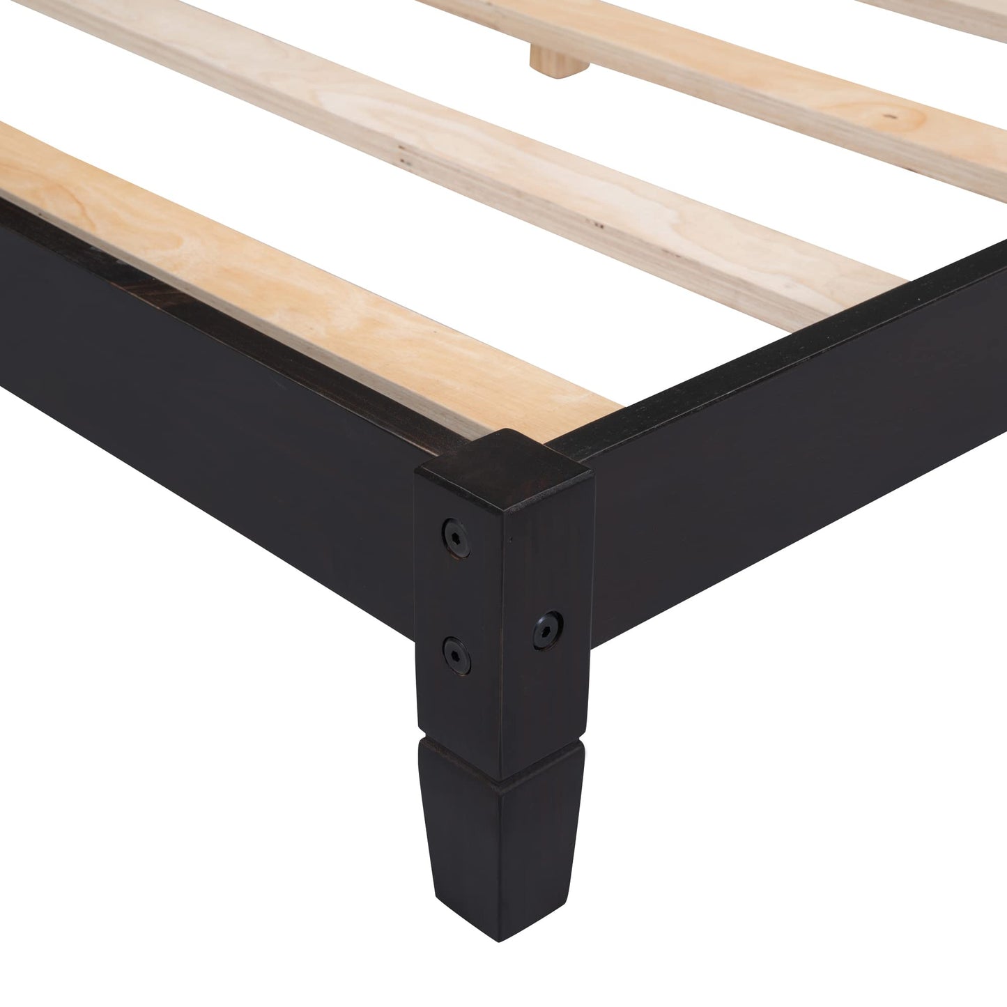 Bellemave Full Size Daybed, Wood Full Low Bed Frame with Headboard and Sideboard, Wooden Floor Sofa Bed with Slats Support for Kids Room, Bedroom, Living Room, Espresso