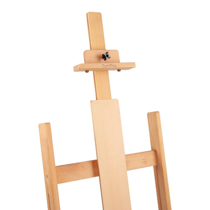 Creative Mark Carolina H-Frame Easel & EZ Rest Mahl Stick Bundle - Durable Light Weight, Adjustable Angle for Drawing and Painting - Natural Finish - Ideal for Artist
