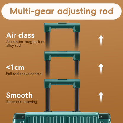 ROAMING Zipperless Luggage 26 Inch with Aluminum Frame, Checked-Large Lightweight 3-Layer PC Hard Shell Suitcase with Spinner Wheels, Metal Travel Luggage with Three TSA Locks, Dark Night Green