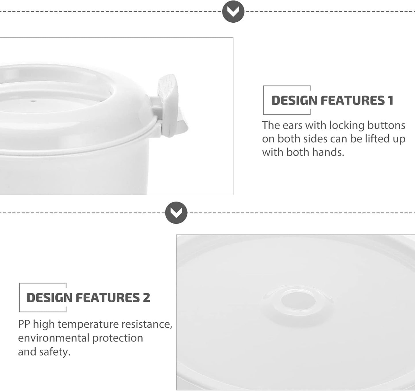 Hemoton Mini Microwave Steamer, Rice Cooker, Food Steamer Pot with Lid, Portable Microwave Cookware