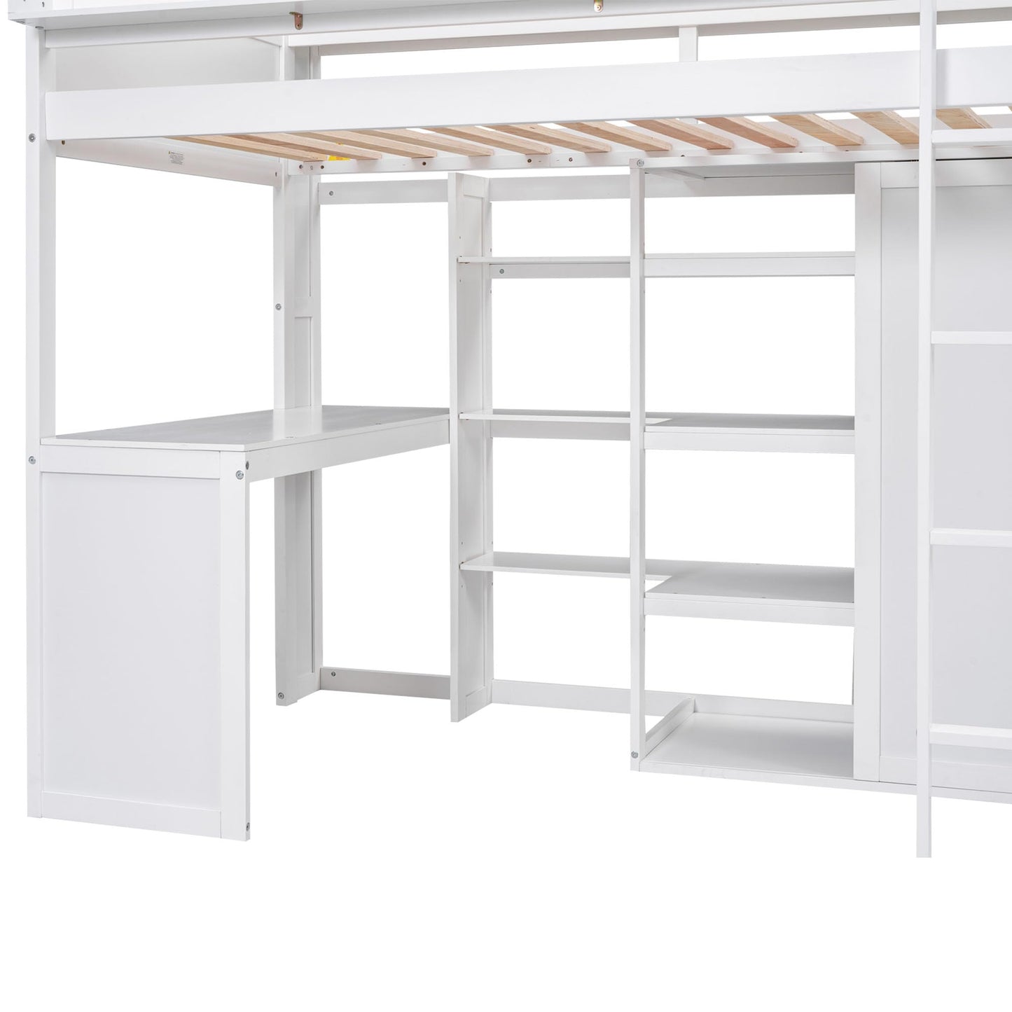 Ball & Cast Twin Size Loft Bed with Big Storage Under-Bed Desk & Staircase,Wooden Bedframe W/Integrated Wardrobe,Drawers & Shelves,Space-Saving,Modern Furniture for Boy Girl Teens Small Bedroom,Gray