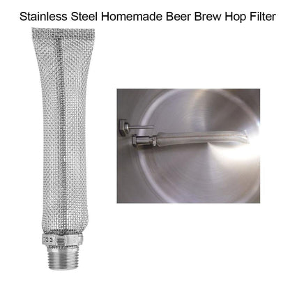 Fdit 304 Grade Stainless Steel Mesh Filter, 12inch/6inch Beer Brew Hop Strainer Tool for Mash Tun 1/2"(6inch)