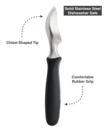 BALCI Ice Cream Scoop - Heavy Duty Stainless Steel Icecream Scooper With Non-Slip Rubber Grip - Professional Metal Ice-Cream Spade - Dishwasher Safe – Black