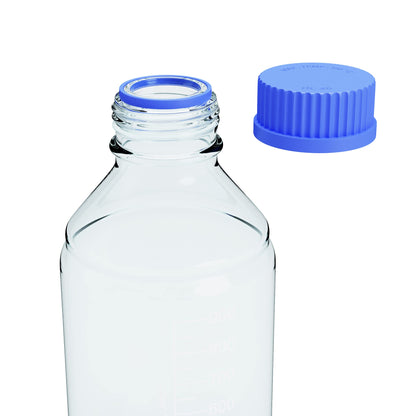 MorexLab 1000ml Storage Glass Bottles – 2pcs Round Media Storage Bottle – Borosilicate Glass Bottles – Safe Probe Storage Glass Storage Bottles with GL45 Blue Screw Cap (1000ml - 2pcs)