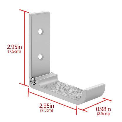 Geekria Foldable Wall Mount Headphones Holder, Headset Wall Hanger, Aluminum Wall Mount Hook, Hold Up to 1KG with 3M Tape, 20KG with Screws, Stand Come with Headband Protective Pad (2pcs)