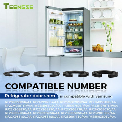 DA99-04158A Refrigerator Door Hinge Shim Kit, 4 Thicknesses for DA60-00314C, 3282540, PS6448337, AP5668209