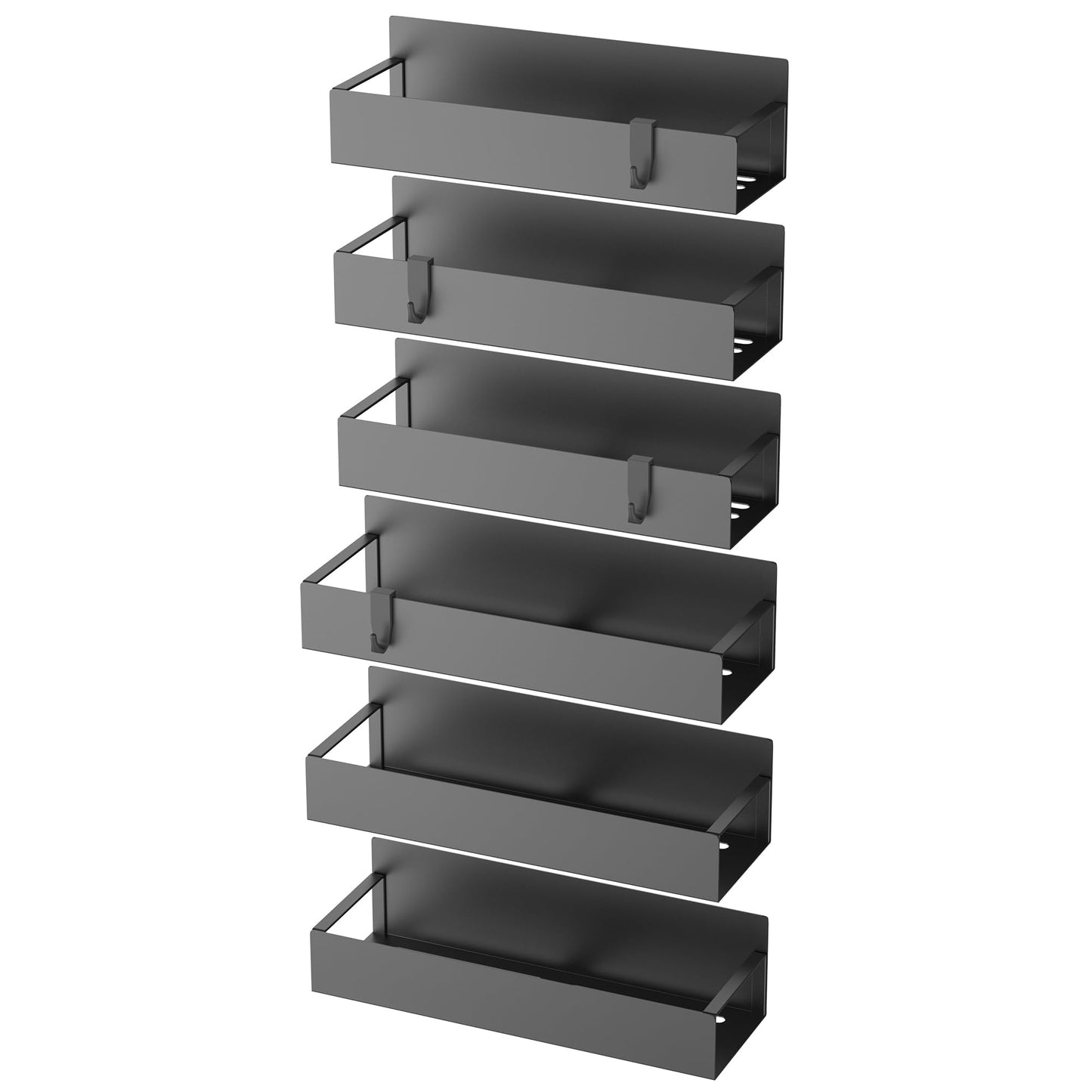 Metal 4 Pack Magnetic Spice Storage Rack Organizer for Refrigerator and Oven, Black Fridge Organizers and Storage