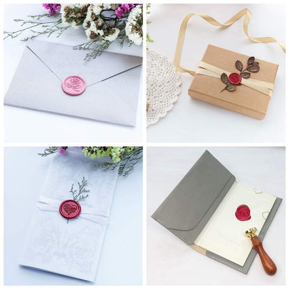 Wax Sealing Stamp Kit, VOOSEYHOME Cute Octopus Seal Stamp, Black/Gold/Silver Sealing Wax Sticks, Decorating on Invitation Envelope Packings for Birthday Themed Parties Weddings Signatures