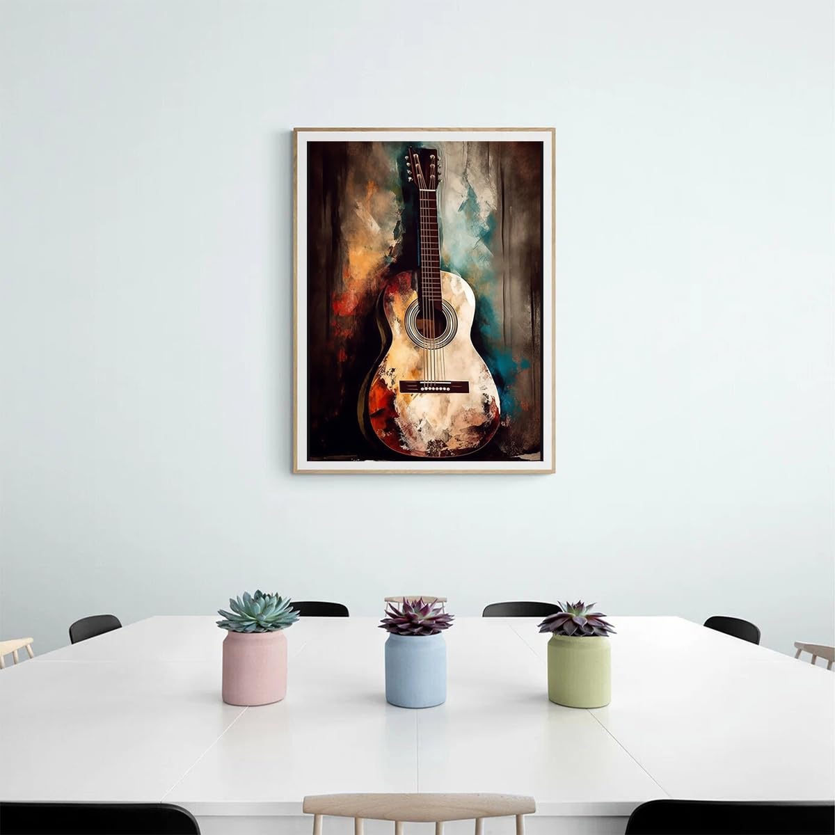 YEEIFFD Guitar Diamond Painting Kits Vintage Musical Diamond Painting Full Round Fine Rhinestones Embroidery Handmade Kit for Studio, Musical Lover Gifts 12x16 inch