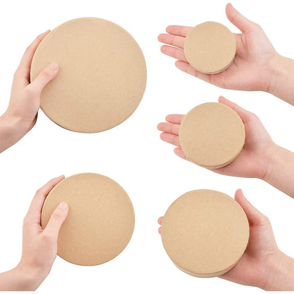 WANDIC Kraft Paper Boxes, 5 Pcs 5 Assorted Size Round Mini Nested Boxes with Lids,Large to Small Stackable Gift Boxes for Wedding Birthday Perfume Jewelry DIY