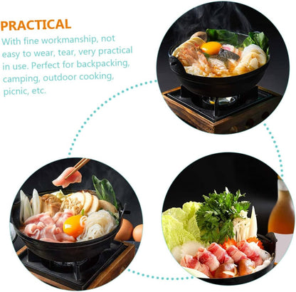 UPKOCH Sukiyaki Cheese Fondue Nabe BBQ Stove, Mini Cast Iron Skillet for Outdoor Cooking, Non-Sticky Pot