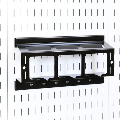Wall Control Drill Holder Power Tool Storage Rack - Compact Impact Drill Battery Power Tool Pegboard Organizer Pegboard (Black)