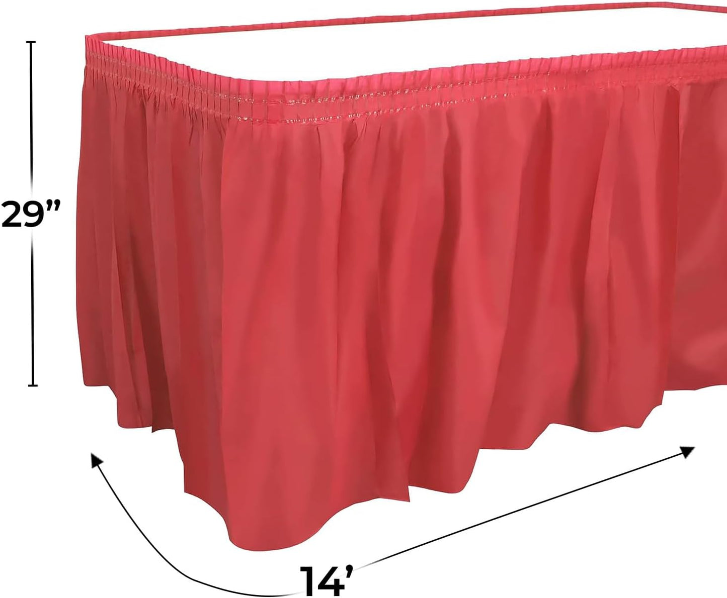 Party Dimensions Plastic Table Skirt, 29-Inches by 14-Feet, Red - 1 Pack