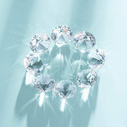 LONGWIN 30mm Crystal Diamond Themed Dinner Party Table Decoration, Pack of 8, Clear