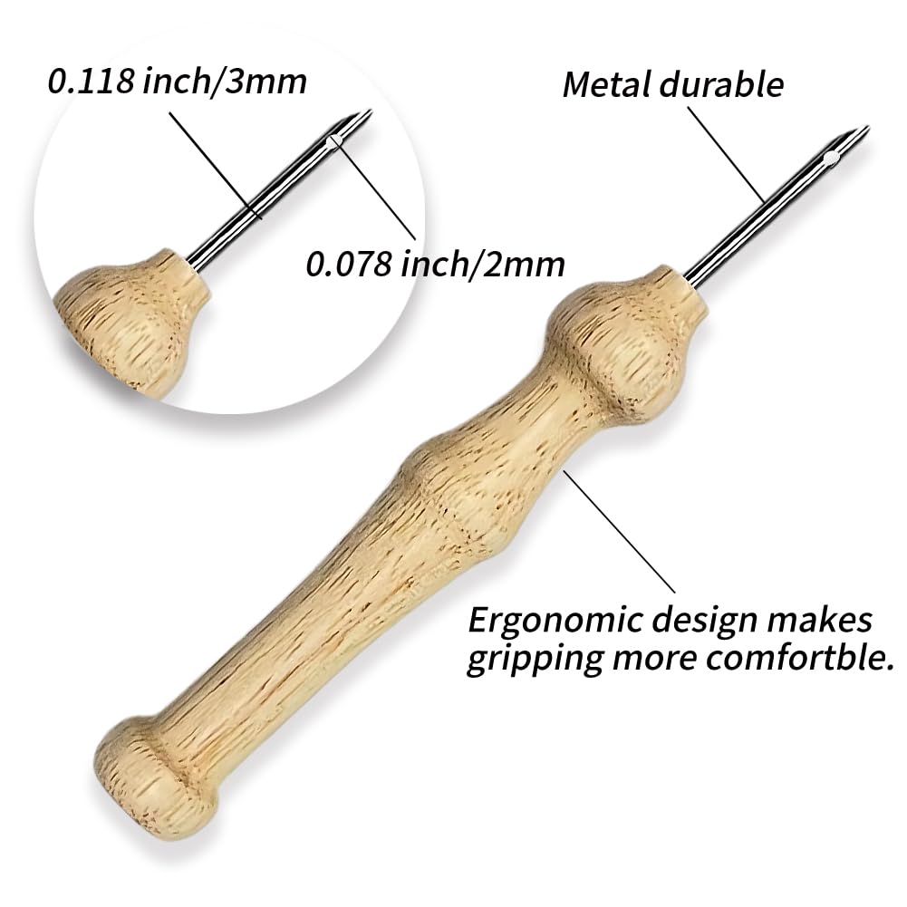 ORIGACH 2 Set Embroidery Punch Needle Kit for Adults Beginners DIY Kanagawa Wave Punch Stitching Kit for Art Crafts & Home Decor Easy Needle Punching Project with 7.9inch Hoop, Patterns, Yarns, Tools