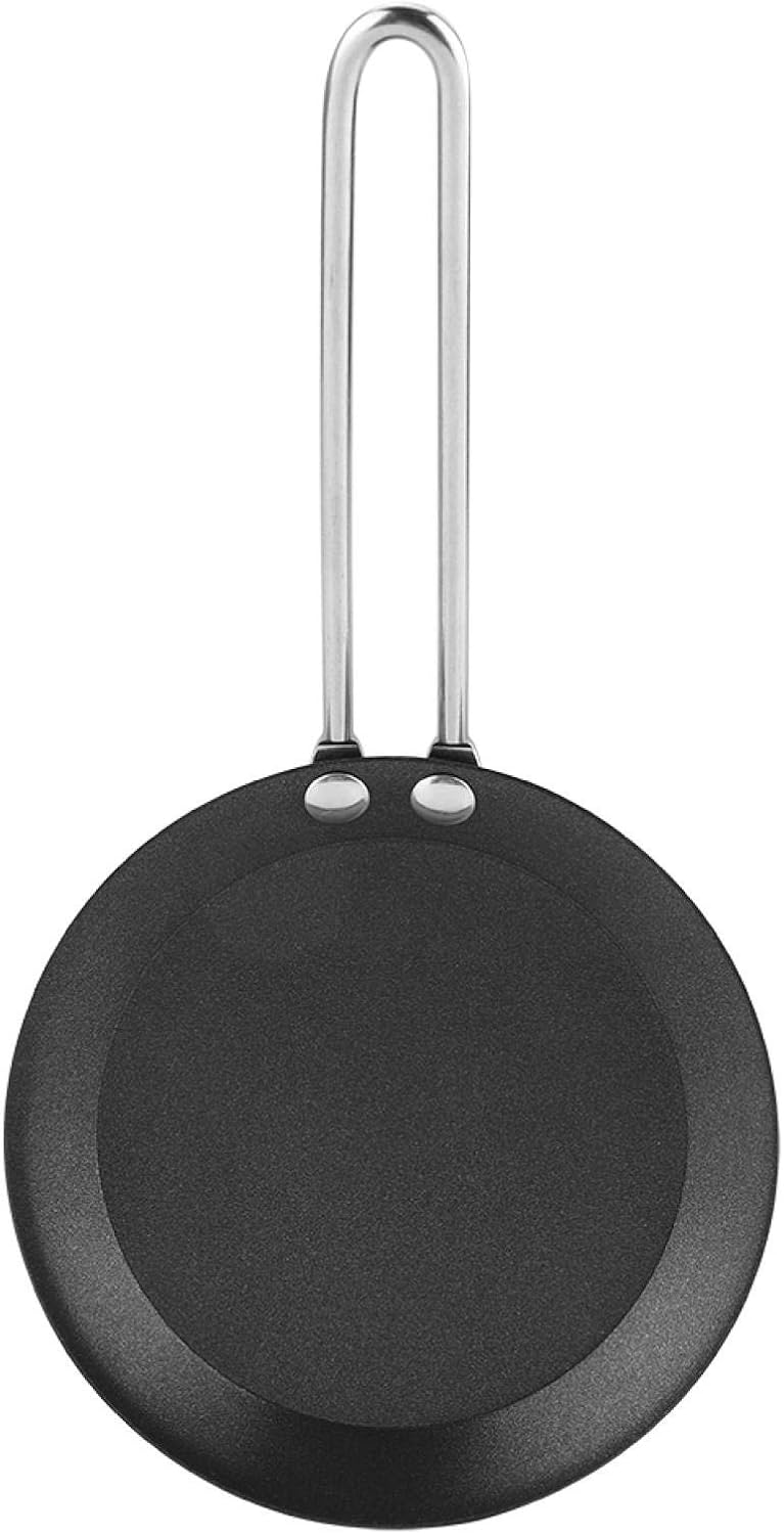 Zerodis Mini Egg Pan, Nonstick Frying Skillet for Household Pancakes, Steel Handle, Kitchen Camping Cookware