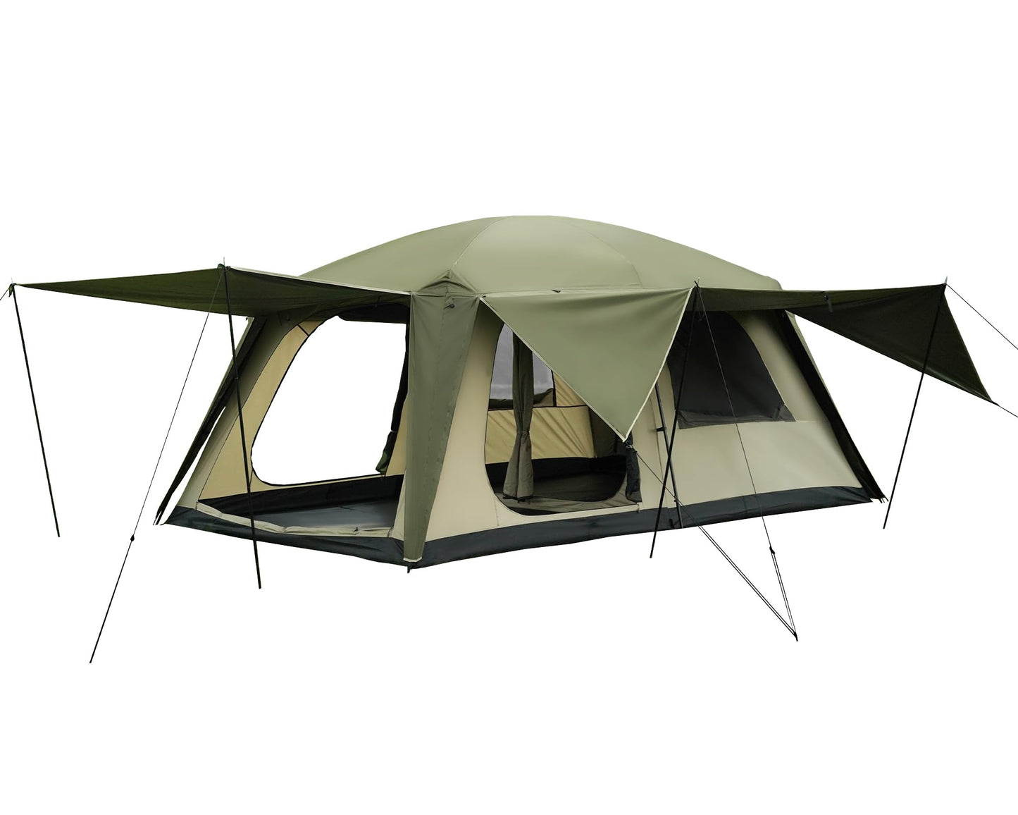 Vidalido 8-10 Person Camping Tent with 3 Door 2 Room Large Family Cabin Tents, Double Layer Waterproof Portable Glamping Tent, Big Tents for Outdoor Picnic Camping Hiking and Family Gathering