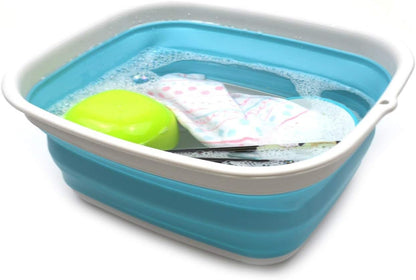 SAMMART 7.7L (2 Gallon) Collapsible Tub - Foldable Dish Tub - Portable Washing Basin - Space Saving Plastic Washtub