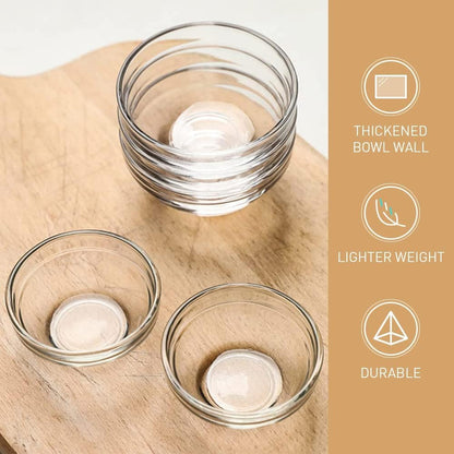 DABH4ND Small Glass Bowls for Cooking Prep, Clear Glass Bowls Perfect for Pre-measuring Spices for Cooking and Baking, Side Sauce Prep, Set of 12 (1.5 Fl Oz)