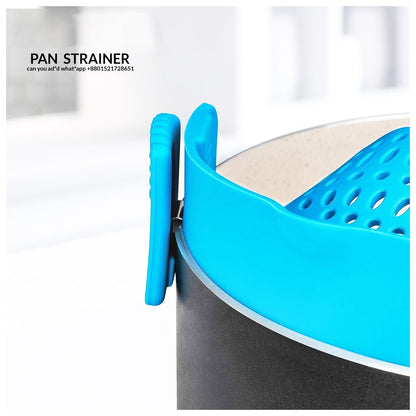 Silicone Pasta Strainer Insert - Clip On for Pots & Pans - Easy Pasta Draining