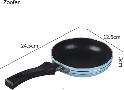 Zoofen 4.7" Mini Round Frying Pan, Non-Stick Egg Skillet with Long Handle for Breakfast