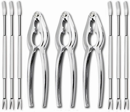 Seafood Crackers Tools, Crab Nut Lobster Crackers Opener, Kitchen Kits Pack of 9