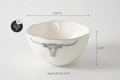 Pampa Bay Longhorns Large Bowl, 9.25" x 9.25" x 4.75"