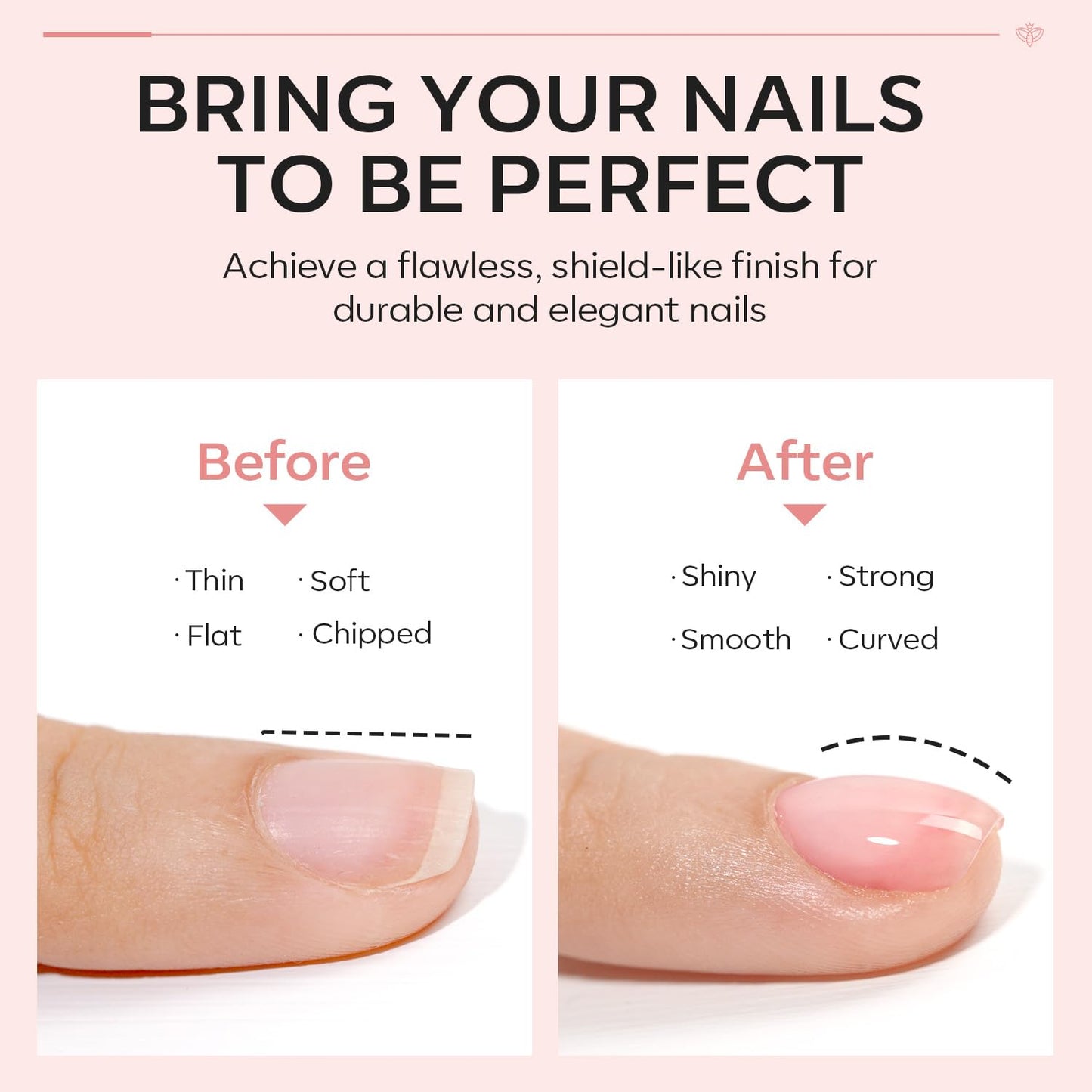 modelones Builder Nail Gel with Gel Top Coat, 3Pcs Clear Builder Nail Kit for Thickening Apex Building Extension Rhinestone Gel Tips Glue, U/V LED Lamp Cured for Home DIY Salon Girls
