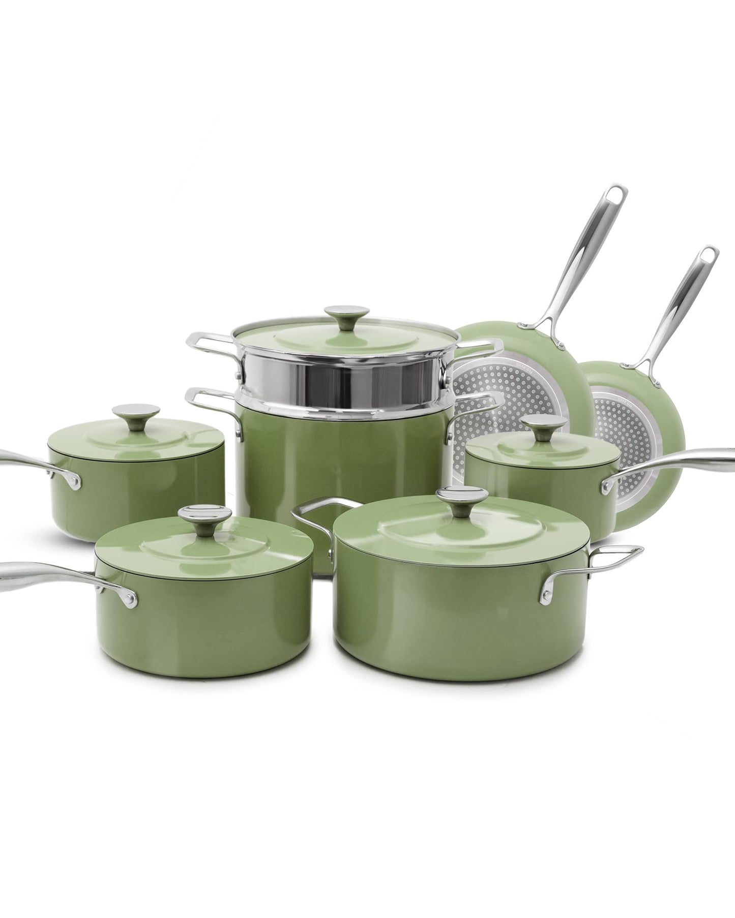 Nuwave Lux 13-Piece Premium Cookware Collection, Healthy G10 Duralon Blue Ceramic Nonstick, Ultra Durable, PFAS-Free, Lightweight & Works on All Cooktops