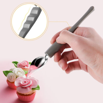 PRETYZOOM 4pcs Dessert Decorating Spoons Chocolate Dipping Tools Multipurpose Stainless Chef Art Spoons