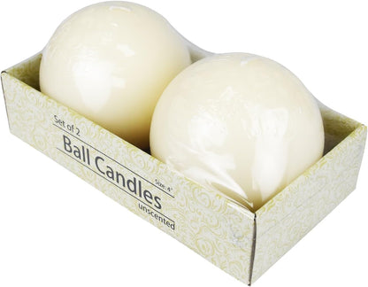 Ball Candles, 4 Inch, Pale Ivory
