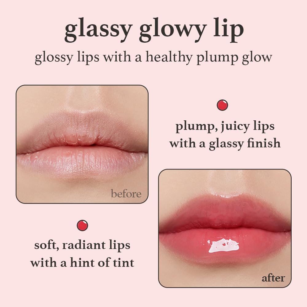 NOONI Korean Lip Oil - Appleclear | Lip Stain, Gift, Long-Lasting, Moisturizing, Plumping, Glowing, Revitalizing, and Tinting for Dry Lips with Mint Extract, 0.12 Fl Oz
