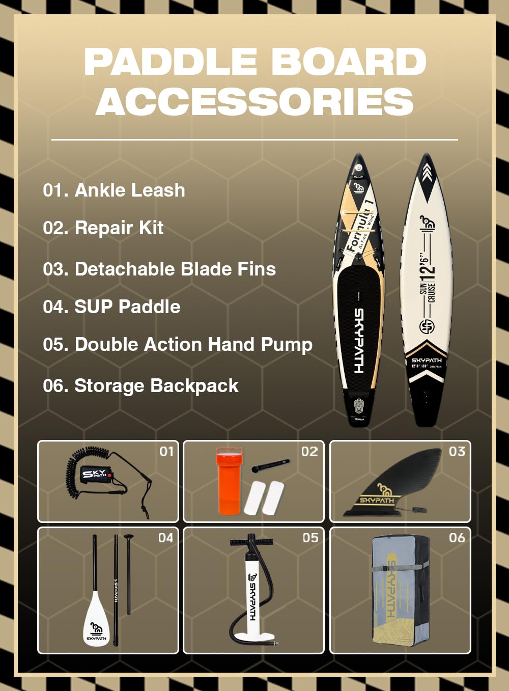 Inflatable Stand Up Paddle Board,10'6-12'6''* 30-34''Ultra-Light SUP Board,Blow Up Paddle Board, for Youth & Adults of All Skill Levels with Full Set of SUP Board Accessories (Black & Gold-F2)