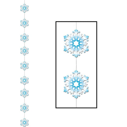 Beistle Snowflake Stringers 78" (Blue/White), Pack of 6