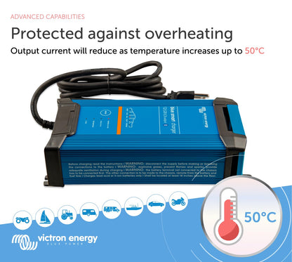 Victron Energy Blue Smart IP22 Smart Car Battery Charger 12V 20A, Float & Trickle Charger and Desulfator for Motorcycle, ATV, RV, Lithium and Deep Cycle Batteries, 3 outputs