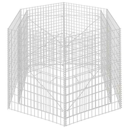 Favemtsl Hexagonal Gabion Raised Bed 63"x55"x39" Galvanized Steel Planter Box for Outdoor Garden Beds, Large Outdoor Raised Flower Bed for Patio, Backyard and Lawn