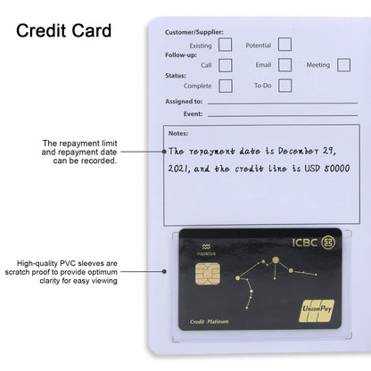 Business Card Organizer Business Card Holder Book, Portable Credit Card Organizer, Managing All Card Holder Notebook, Card Holder Manage and Remind Important Matters of Card, Capacity: 58 Crads