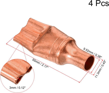 MECCANIXITY 4-Pack Refrigeration Capillary Tube Filters Liquid Separator 9.52mm to 3mm Flat Copper Fitting for HVAC