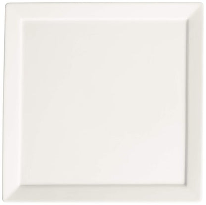 Fortessa Fortaluxe SuperWhite Vitrified China Dinnerware, Tavola 12-Inch Square Flat Bottom Plates, Set of 6