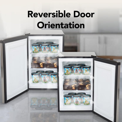 Whynter Upright Freezer with Lock, 2.1 Cu. Ft. Small Freezer Mini Freezer for Bedrooms, Dorms, Garages, Offices CUF-210SS, Stainless Steel Energy Star