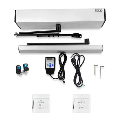 Automatic Swing Door,Push Button Swing Door Opener Remote Control Swing Opening Heavy Duty Door Operator with 2PCS Exit Buttons