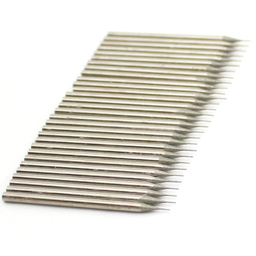 JINGLING 0.4mm Diamond Hole Saw Cylindrical Head Grinding Drill Bits Lapidary Tools for Stone Pack of 30Pcs