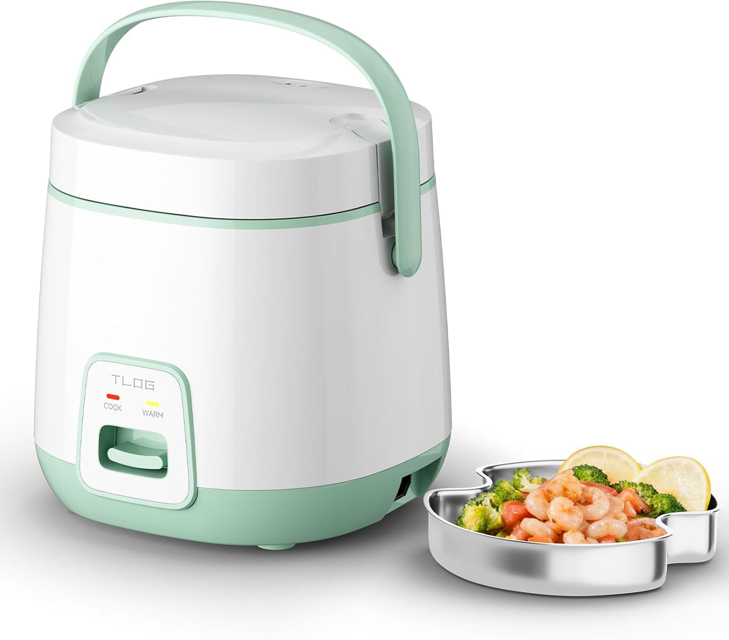 2-Cup Uncooked(4-Cup 1.2L 1-3 TLOG Mini Rice Cooker cooked), Healthy Non-stick Coating Small Rice Maker for People