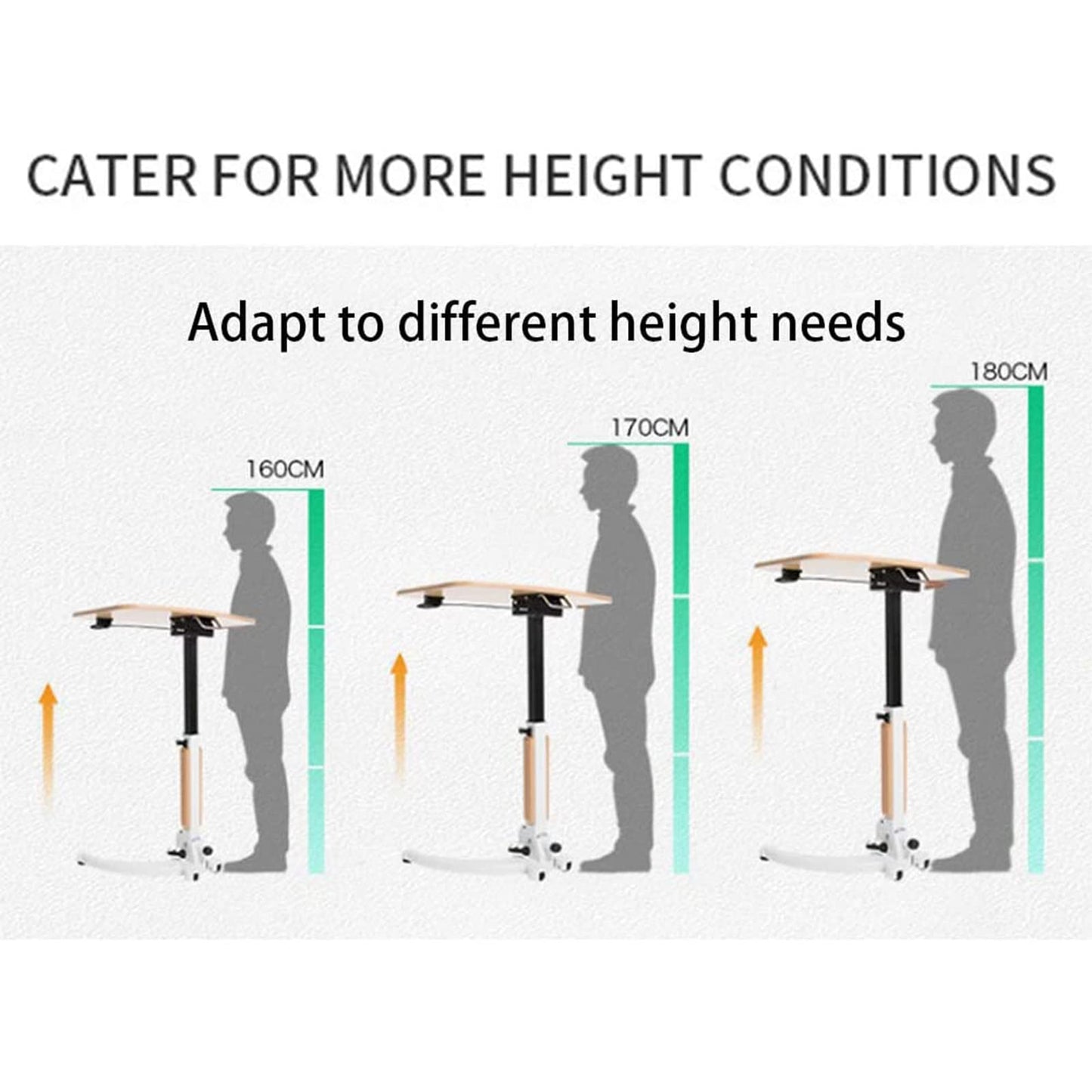 ZEELYDE Lectern Podium Stand,Lecture Stage, Conference Table, Standing Desk, Stand Mobile Standing Lift Multifunctional Folding Desk, Free Speech Bedside Table,B