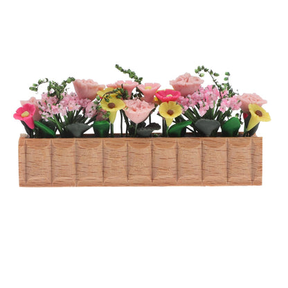 GANAZONO 2pcs Miniature Flower Bed Dollhouse Garden Planter Bed Mini Window Box Micro Landscape Decoration Fairy Garden Dollhouse Accessories