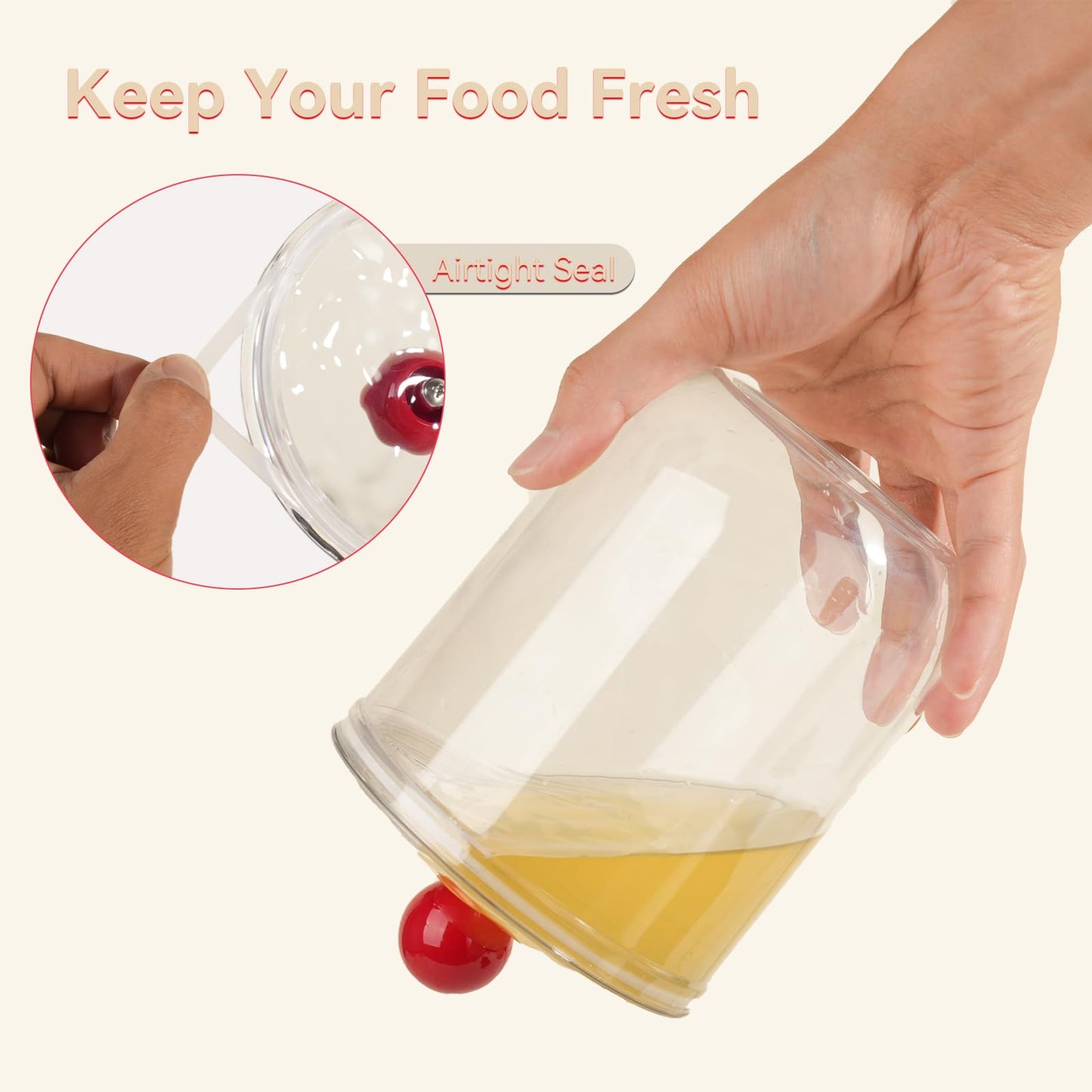 2 Pack Candy Jars with Lids - 47 & 30 OZ Clear Plastic Cookie Storage Containers Airtight Apothecary Canisters for Kitchen Home Decorative Pantry Office Party Organize Sugar Tea Coffee Snacks