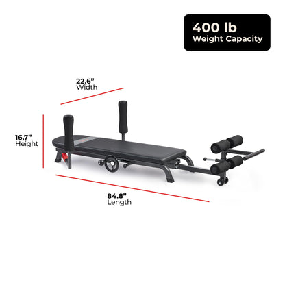 Sunny Health & Fitness No-Hang Inversion Decompression Table for Back Pain Relief, Adjustable Stretch Table, 400 LB Capacity