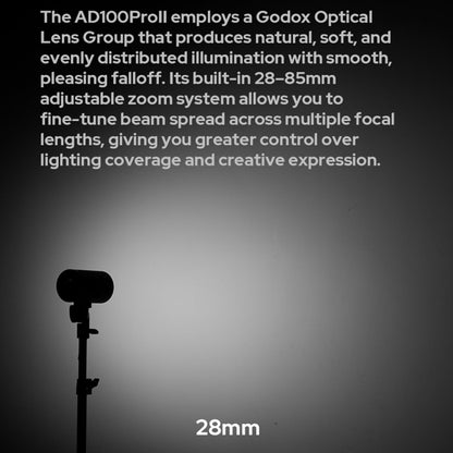 Godox AD100 Pro II AD100Pro II 100Ws Flash, 490 Full Power Flashes, 0.01-1.5s Recycling, 2W LED Model Light, 1/8000s HSS, 2.4G Wireless, Pocket Flash Strobe for DSLR Cameras (Godox AD100 Pro Upgrade)